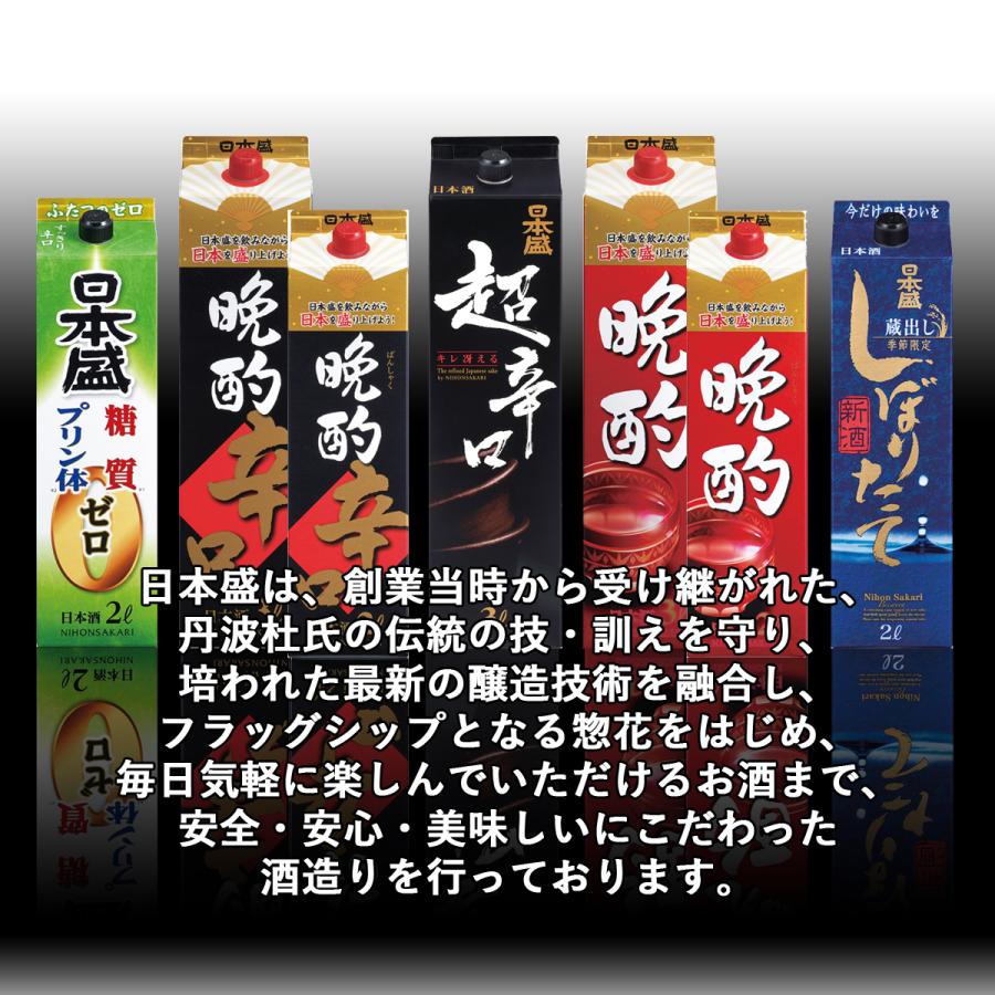 日本酒 日本盛 糖質ゼロプリン体ゼロ パック 2L(2000ml) 6本入 1ケース(6本) 送料無料｜yytakuhaibin-2｜03