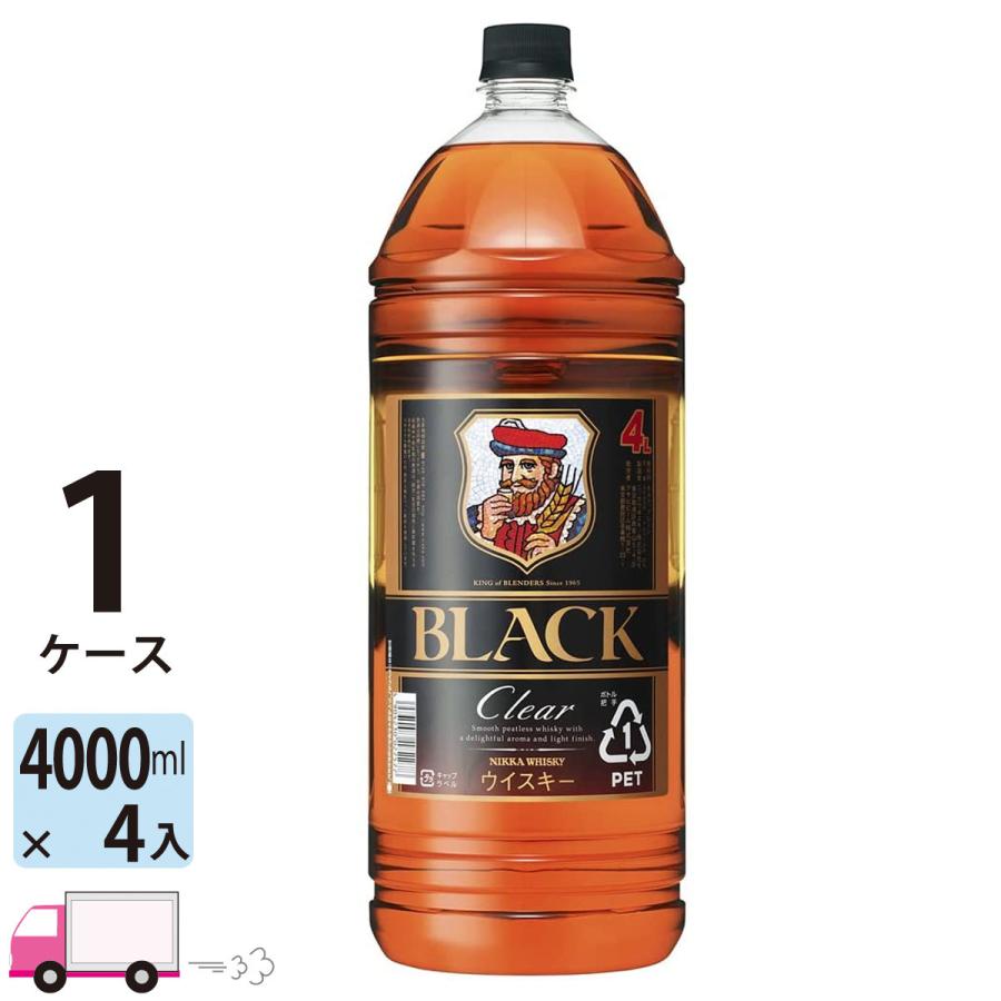 送料無料 ブラックニッカ クリア ペット 4000ml 4L 1ケース (4本)｜yytakuhaibin