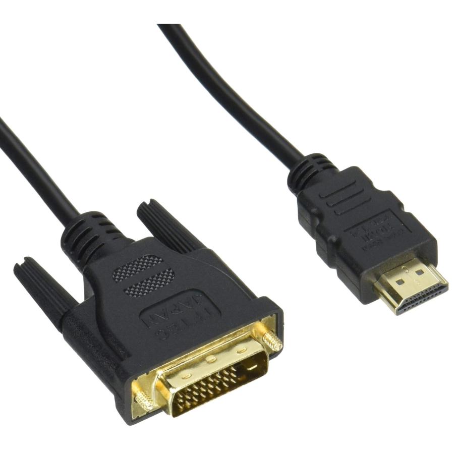 変換名人 DVI-D(24+1ピン) - HDMI(A)変換接続ケーブル オス 1.8m