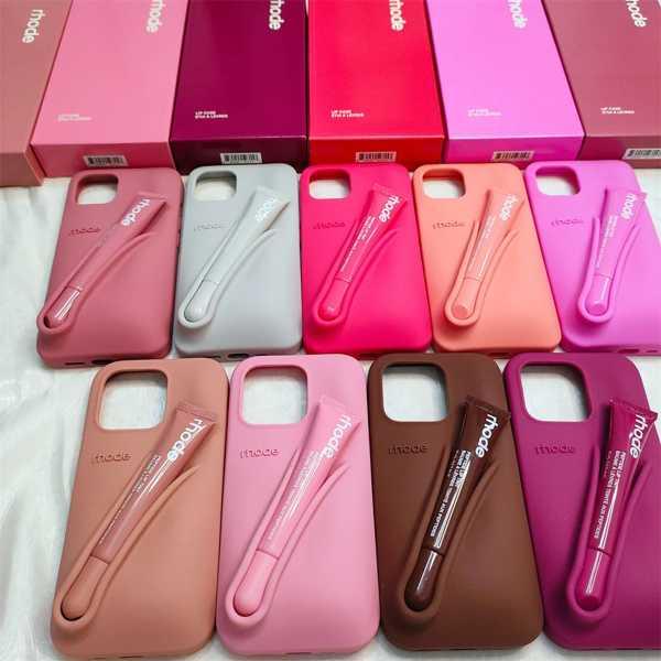 互換品】シリコンリップスティック電話ケース カラーケース 光沢