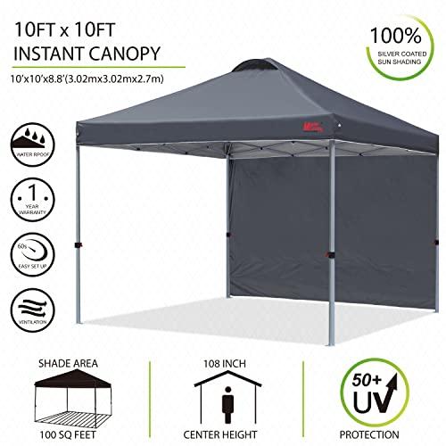 マスターキャノピー（MASTERCANOPY）ワンタッチタープテント　サイドシート一枚セット　2M　2.5M　3M　三段階調節　スチールフレーム　風抜