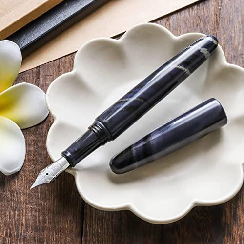 WANCHER 夢万年筆 DREAM PEN 誠エボナイトマーブルパープルグレー marble purple gray シガー形状 万年筆 (M 中字｜yyya-shop｜03