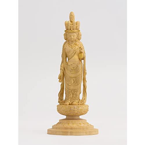 極小仏 十一面観音−12.5cm向源寺型(木製:ツゲ 金泥仕上)_ 極小仏 十一面観音−12.5cm向源寺型(木製:ツゲ 金泥仕上)_