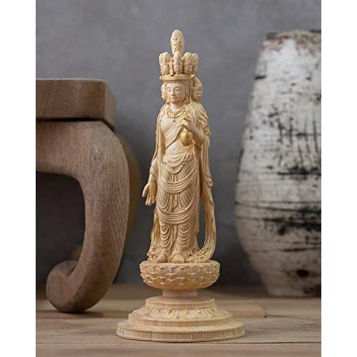 極小仏 十一面観音−12.5cm向源寺型(木製:ツゲ 金泥仕上)_ 極小仏 十一面観音−12.5cm向源寺型(木製:ツゲ 金泥仕上)_