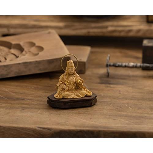 極小仏 弁財天座像 6.8cm(木製:ツゲ 金泥仕上)_弁才天 仏像 極小仏 弁財天座像 6.8cm(木製:ツゲ 金泥仕上)_弁才天 仏像