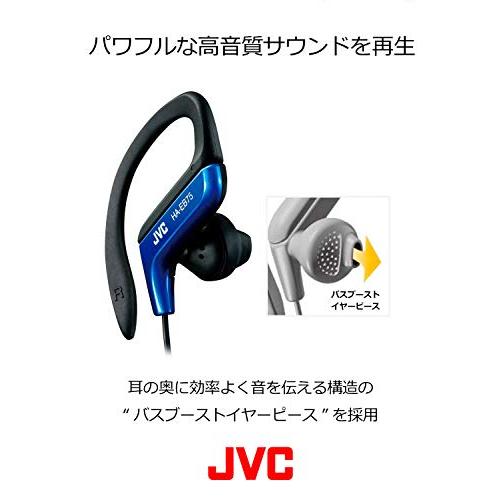 JVC HA-EB75-A イヤホン 耳掛け式 防滴仕様 スポーツ用 ブルー｜yyya-shop｜04