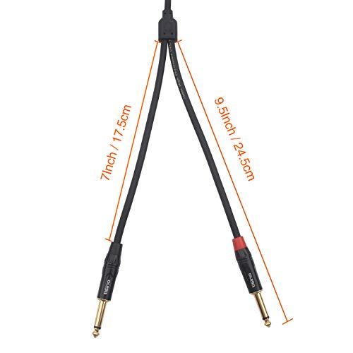 TISINO 1/8インチ TRSステレオからデュアル1/4インチ TSモノラル TISINO 1/8インチ TRSステレオからデュアル1/4インチ TSモノラル