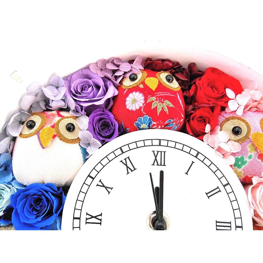 古希のお祝い 古希のお祝い 女性 喜寿のお祝い 喜寿のお祝いの品 女性 プリザーブドフラワー 誕生日 開店祝い 商売繁盛 虹色バラとセブンアウルの花時計 Compass お花ギフト Y Zフローラ ヤフー店 通販 Yahoo ショッピング