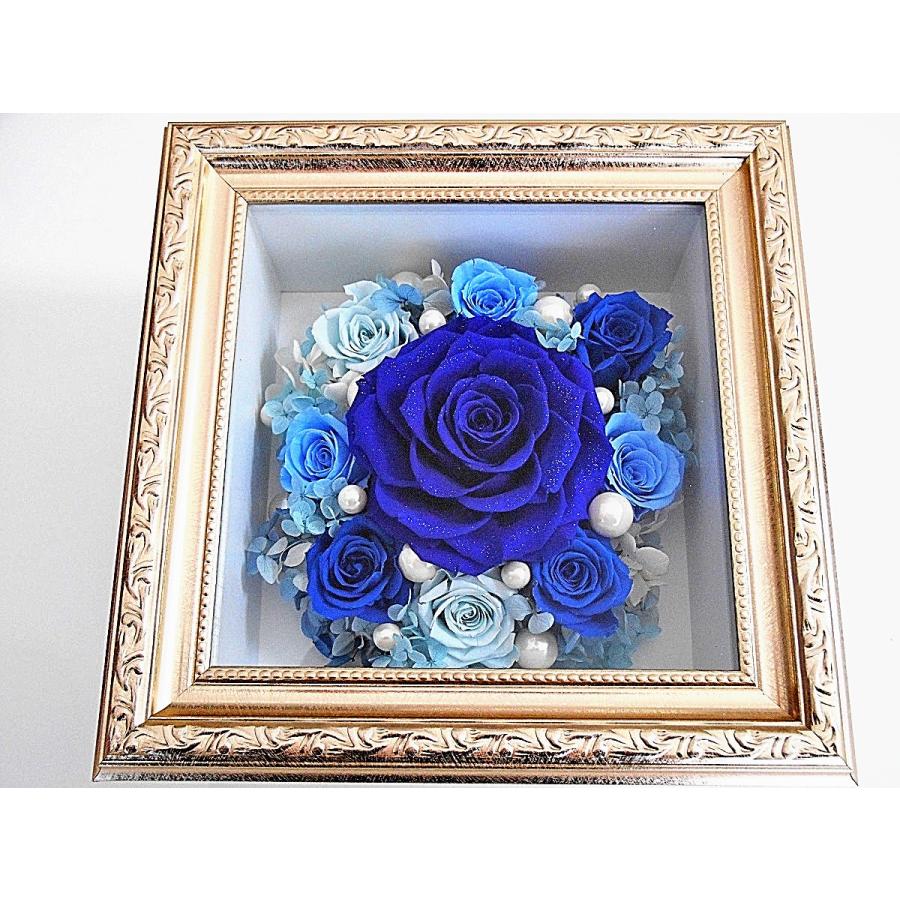 プリザーブドフラワー ブルーローズ 青いバラ 退職祝い 誕生日 結婚