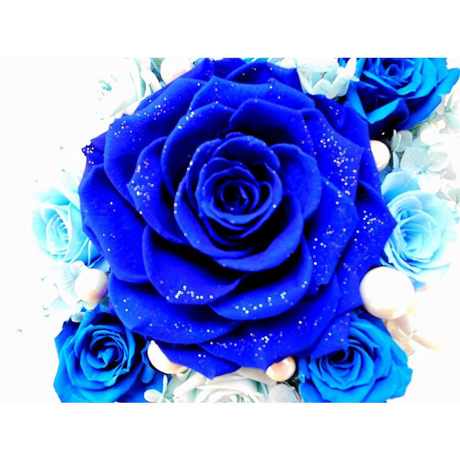 プリザーブドフラワー ブルーローズ 青いバラ 退職祝い 誕生日 結婚