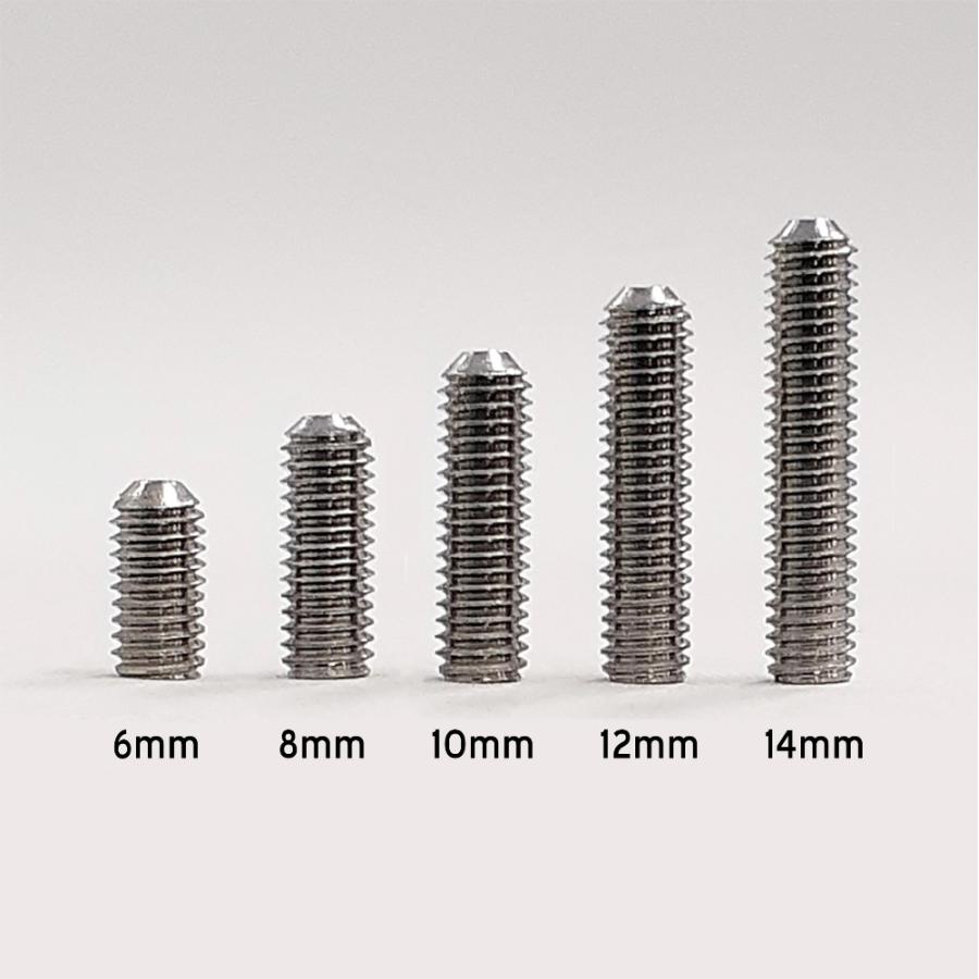 YJB PARTS 弦高調整イモネジ ステンレス ミリ規格 8mm(4P)+10mm(8P