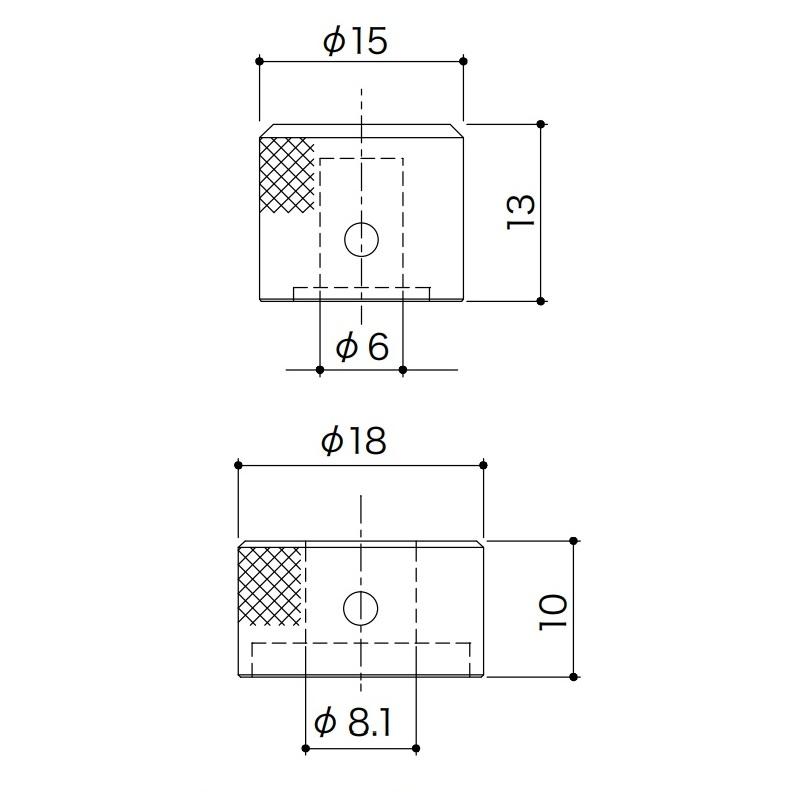 YJB PARTS 2連ノブ ブラック 2軸2連ポット用 (メール便対応) : ワイズ
