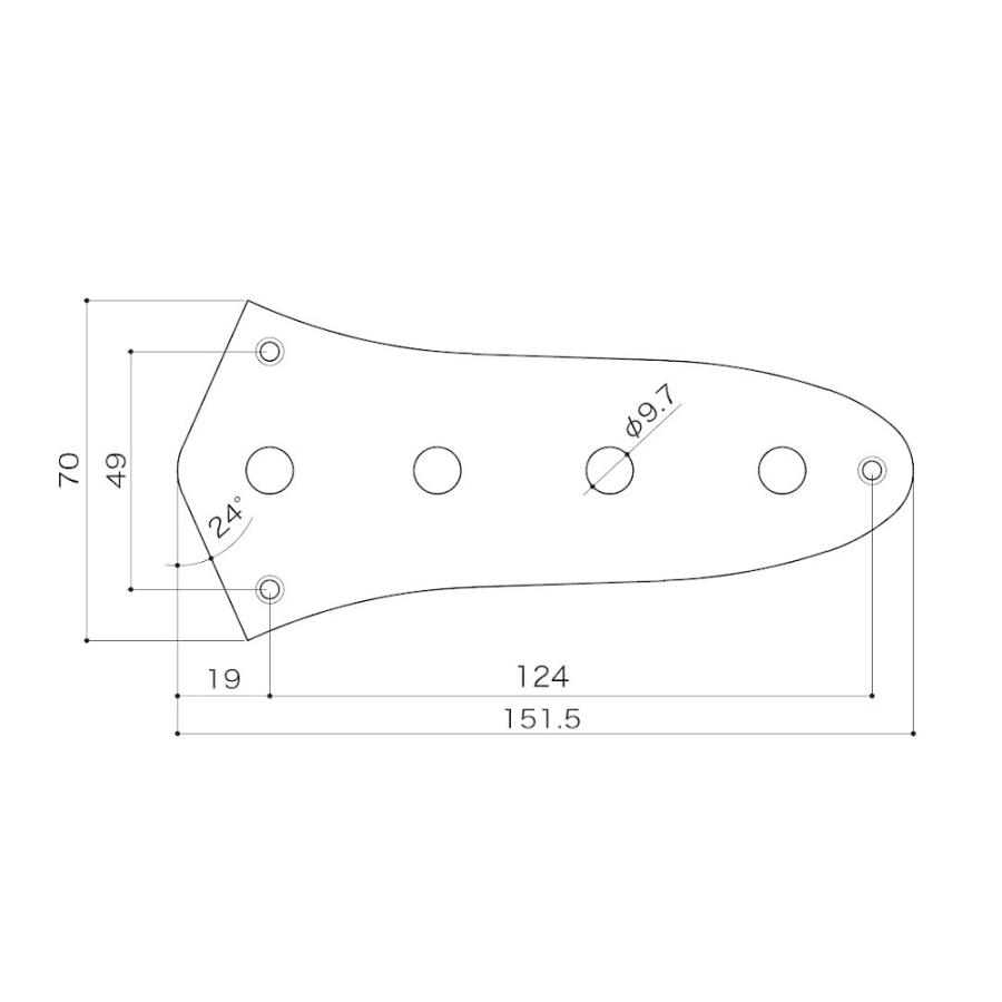 YJB PARTS JB用コントロールプレート クローム インチ (メール便のみ