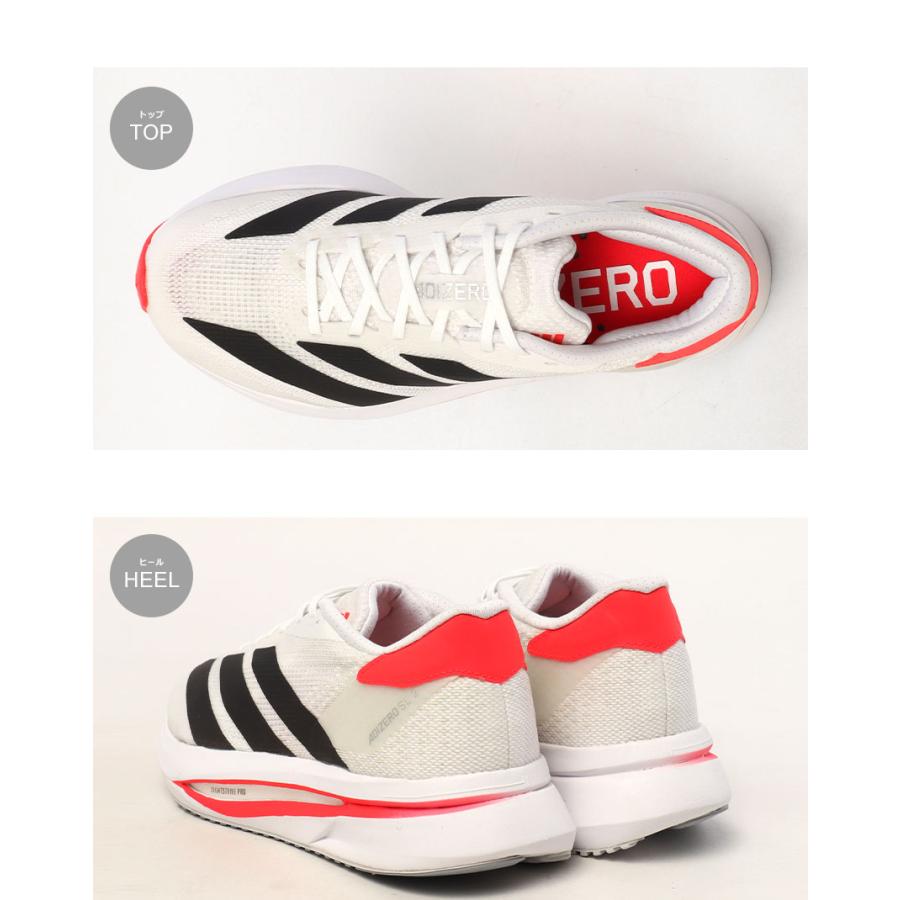 ADIZERO ランニングシューズ ホワイト/ブラック/レッド アディダス（adidas）（メンズ）ランニングシューズ ジョギング