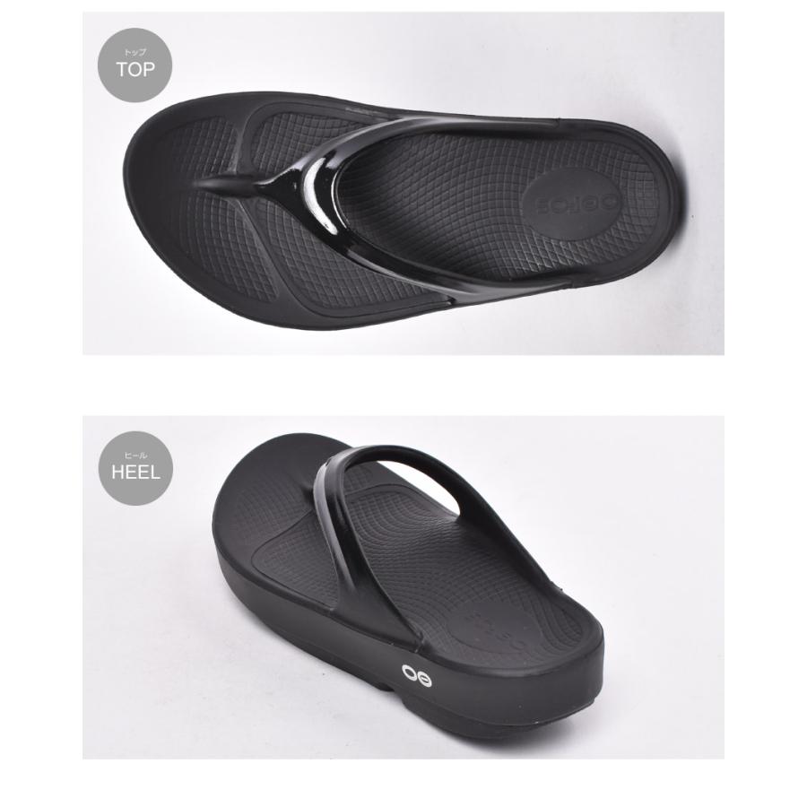 ウーフォス サンダル レディース ウーララ OOFOS 1400 ブラック 黒 ビーサン ぺたんこ トング カジュアル 室内履き シンプル | OOFOS | 06