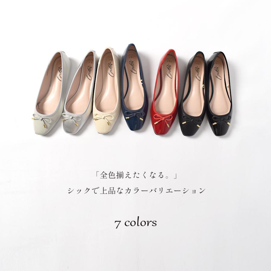 パンプス レディース 痛くない バレエ 歩きやすい スクエア TO-317 軽量 おしゃれ トドス オフィス黒 ローヒール | todos | 18