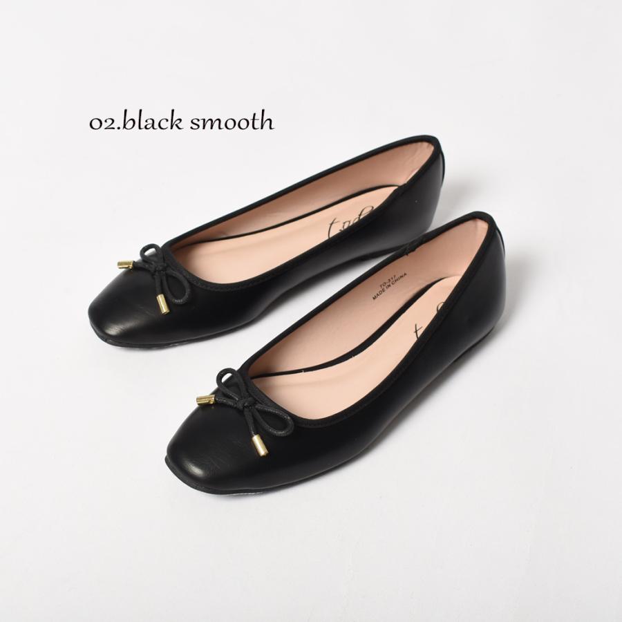 パンプス レディース 痛くない バレエ 歩きやすい スクエア TO-317 軽量 おしゃれ トドス オフィス黒 ローヒール | todos | 03