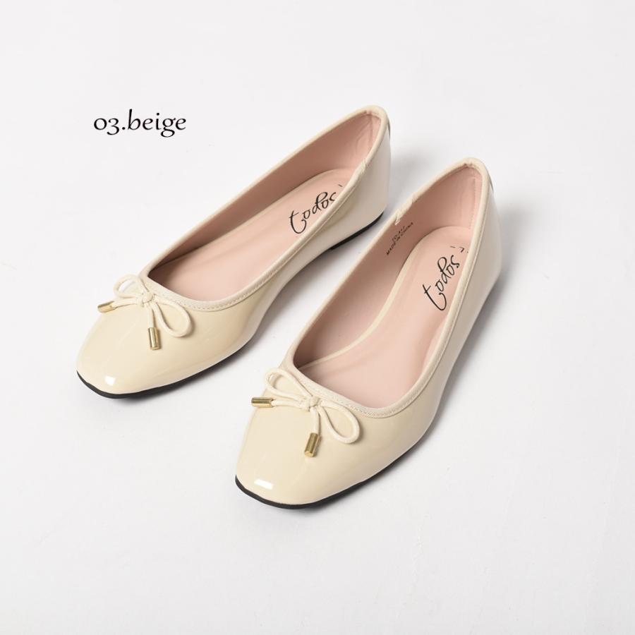 パンプス レディース 痛くない バレエ 歩きやすい スクエア TO-317 軽量 おしゃれ トドス オフィス黒 ローヒール | todos | 04