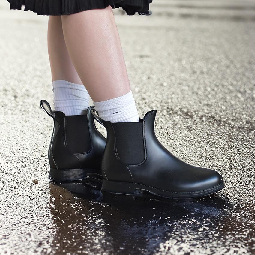 TUFFA サイドゴアブーツ レインブーツ スノーブーツ 黒 TUFFA サイドゴアブーツ レインブーツ スノーブーツ 黒