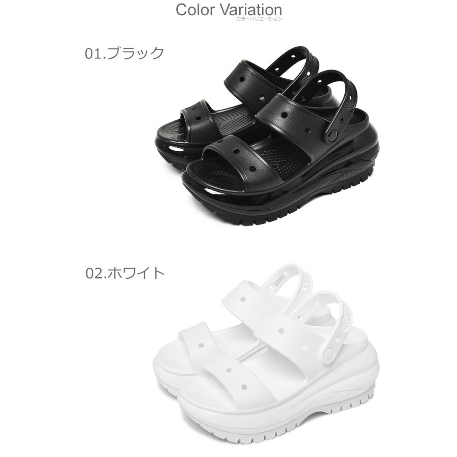 送料無料 クロックス サンダル レディース クラシック メガクラッシュ サンダル CROCS 207989 黒 白 ピンク｜z-craft｜06