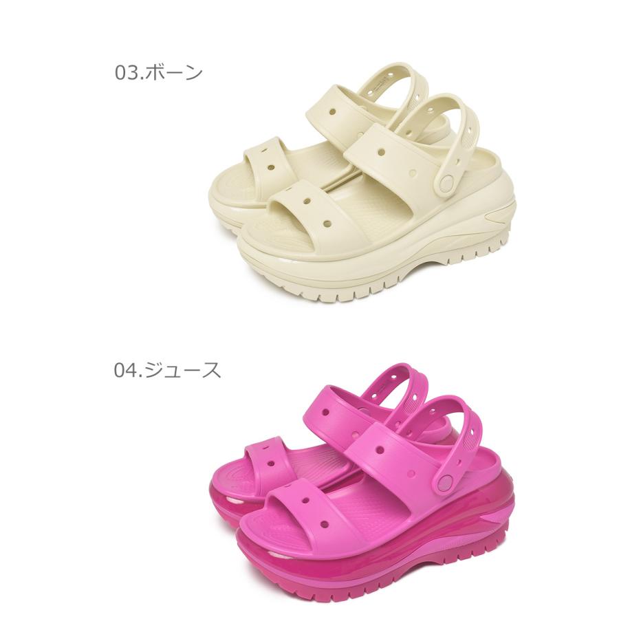 送料無料 クロックス サンダル レディース クラシック メガクラッシュ サンダル CROCS 207989 黒 白 ピンク｜z-craft｜07