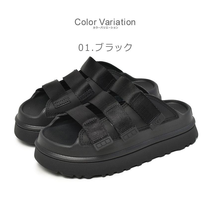 ブラック×グレー モノグラム柄 スライド サンダル UGG（アグ） スライドサンダル レディース ゴールデングロウ スライド