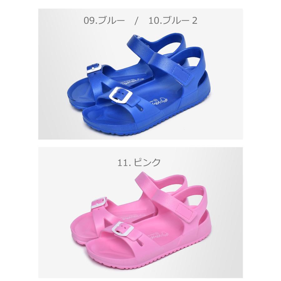 ベルトサンダル キッズ ジュニア 子供 KenKenPa KP-035 KP-036 黒