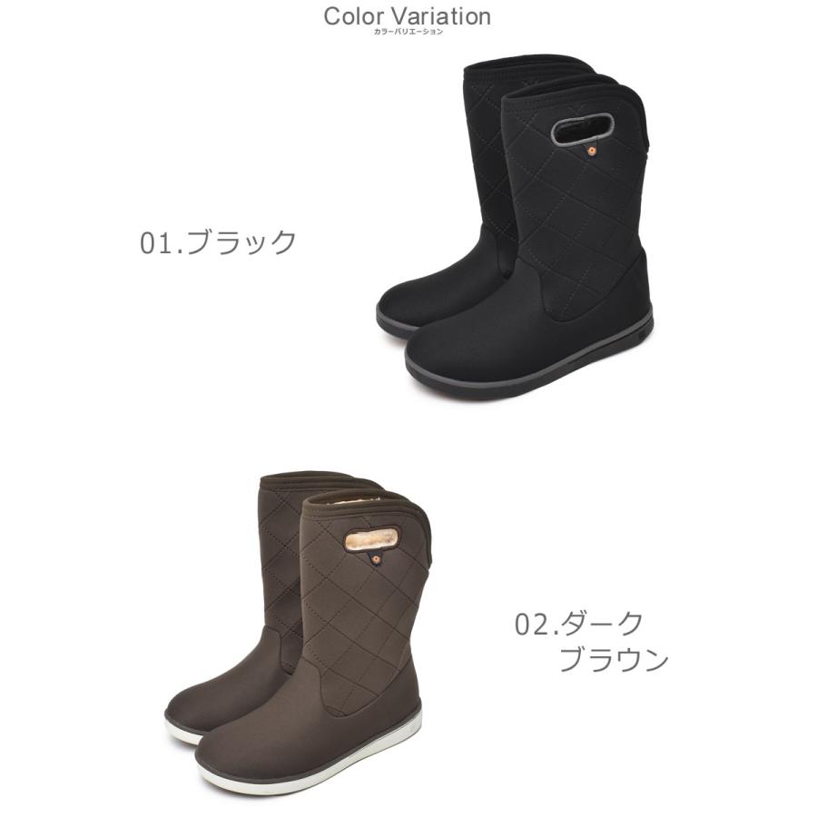 ボグス スノーブーツ レディース 滑らない 防水 防滑 防寒 BOGA BOOTS MID QUILTING BOGS 79134 ブラック 黒 雪 爆買 | BOGS | 02