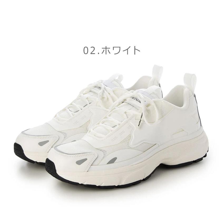 メゾンキツネ スニーカー メンズ ソラ ランナーズ MAISON KITSUNE MM04803WQ1101 ブラック 黒 ホワイト 白 靴 シューズ レザーの画像
