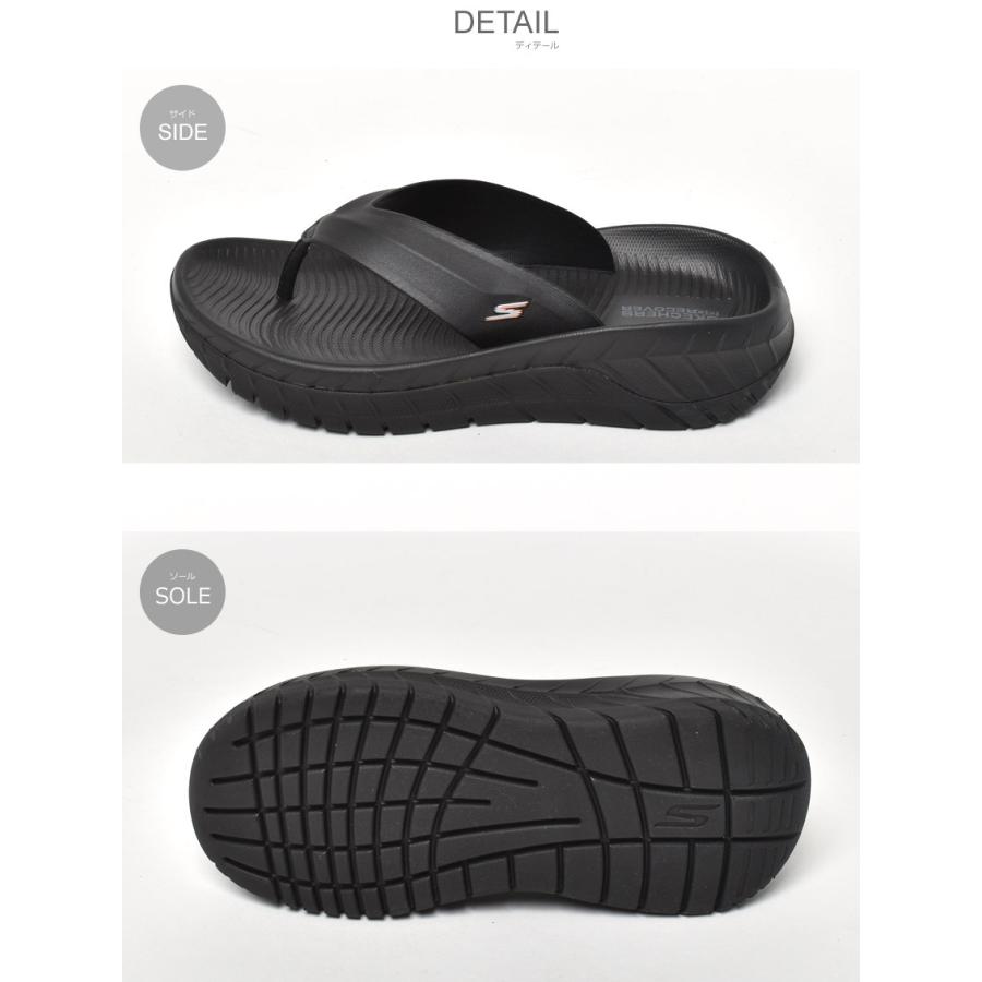 スケッチャーズブラック スパンコール トングサンダル SKECHERS 送料無料 スケッチャーズ サンダル メンズ GO RECOVER