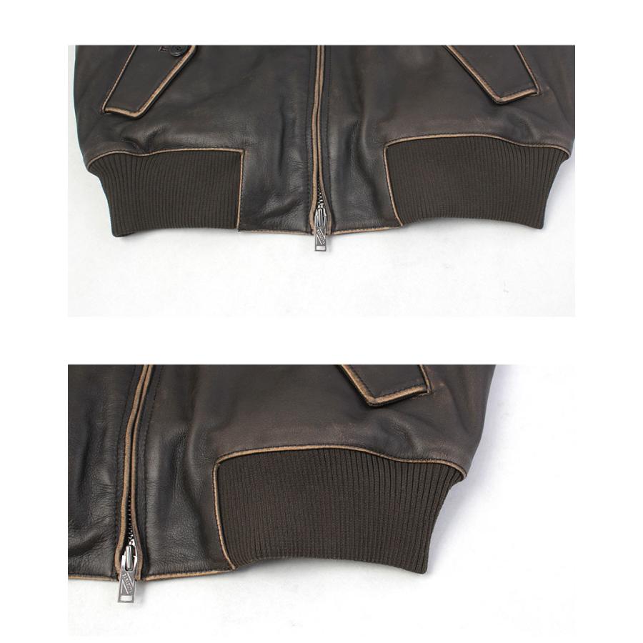 バラクータ ブルゾン メンズ LEATHER G9 BARACUTA BRCPS1127 ブラック 黒 ブラウン 茶 アウター ジャケット レザージャケットの画像