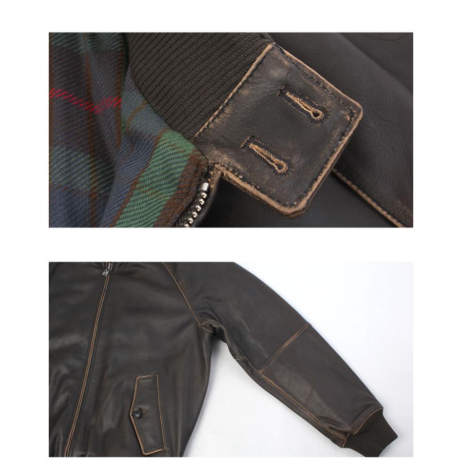 バラクータ ブルゾン メンズ LEATHER G9 BARACUTA BRCPS1127 ブラック 黒 ブラウン 茶 アウター ジャケット レザージャケットの画像