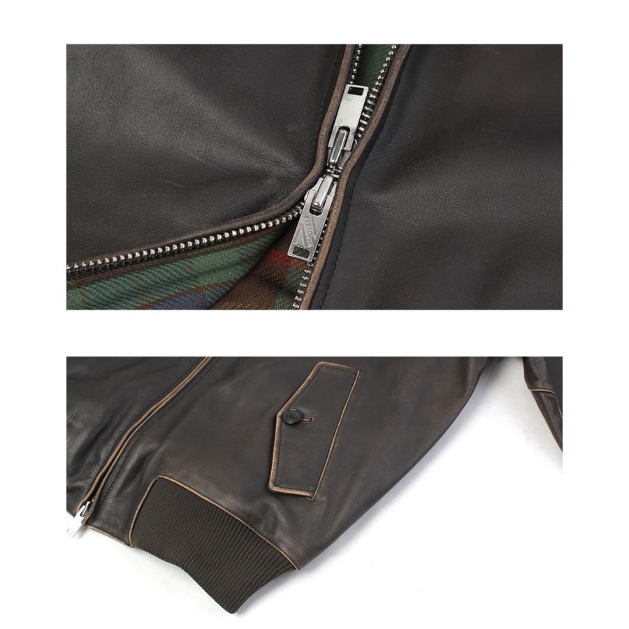 バラクータ ブルゾン メンズ LEATHER G9 BARACUTA BRCPS1127 ブラック 黒 ブラウン 茶 アウター ジャケット レザージャケットの画像