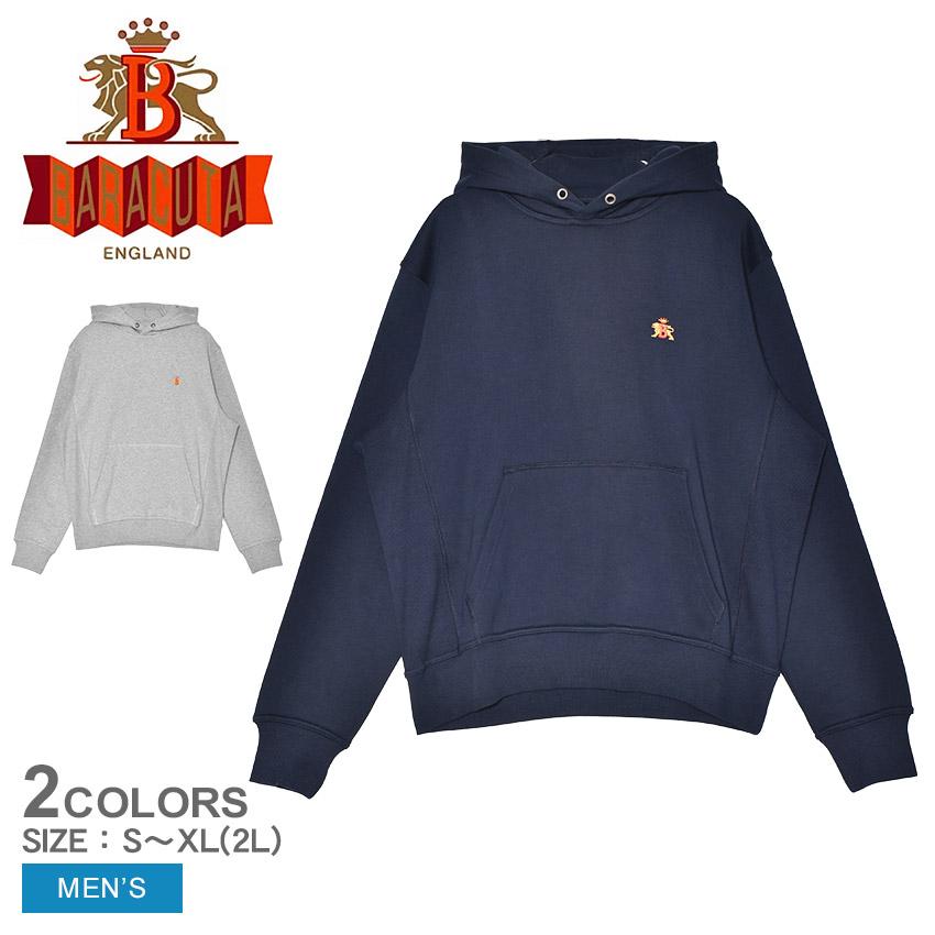 バラクータ パーカー メンズ LOGO HOODIE FLEECE BARACUTA BRFEL0046 グレー ネイビー 紺 ウェア トップス プルオーバーパーカー