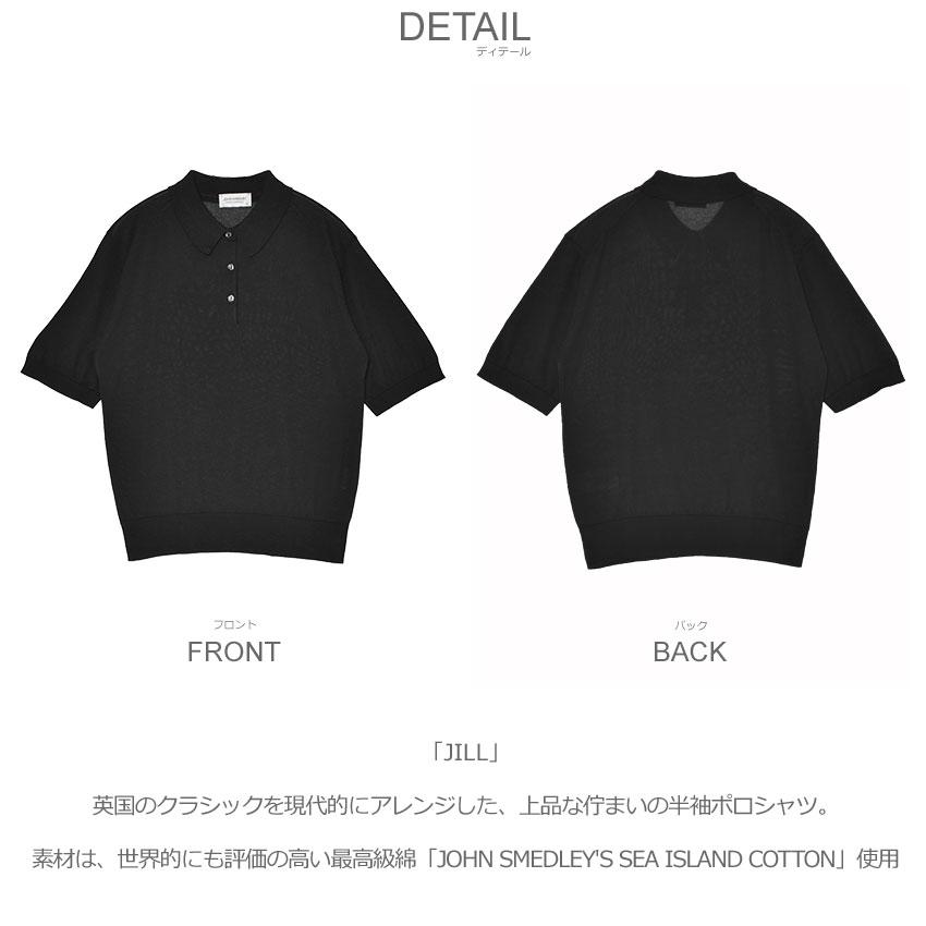 JOHN SMEDLEY ブラック　半袖ポロシャツ Lシーアイランドコットン ジョンスメドレー JOHN SMEDLEY メンズ 半袖 ポロシャツ カットソー