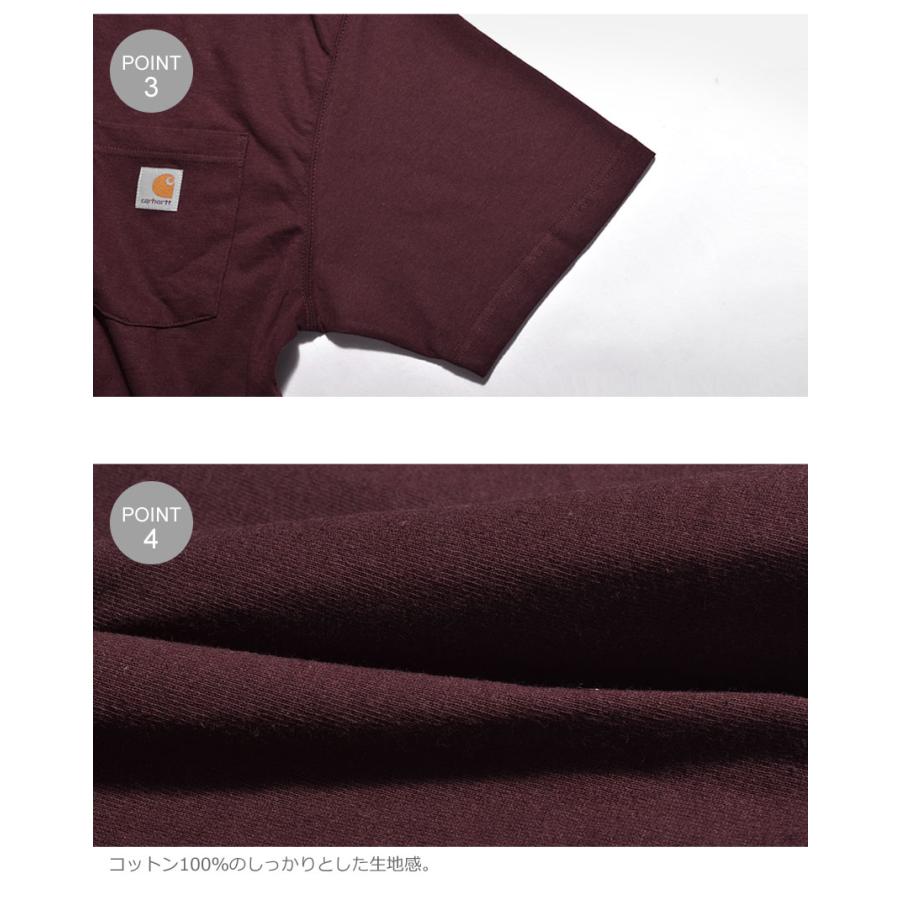 （ネコポス配送） カーハート 半袖Tシャツ メンズ レディース ワークウェア ポケット ショートスリーブ CARHARTT RN14806-K87 ブラック 黒 白 半袖 | Carhartt | 12