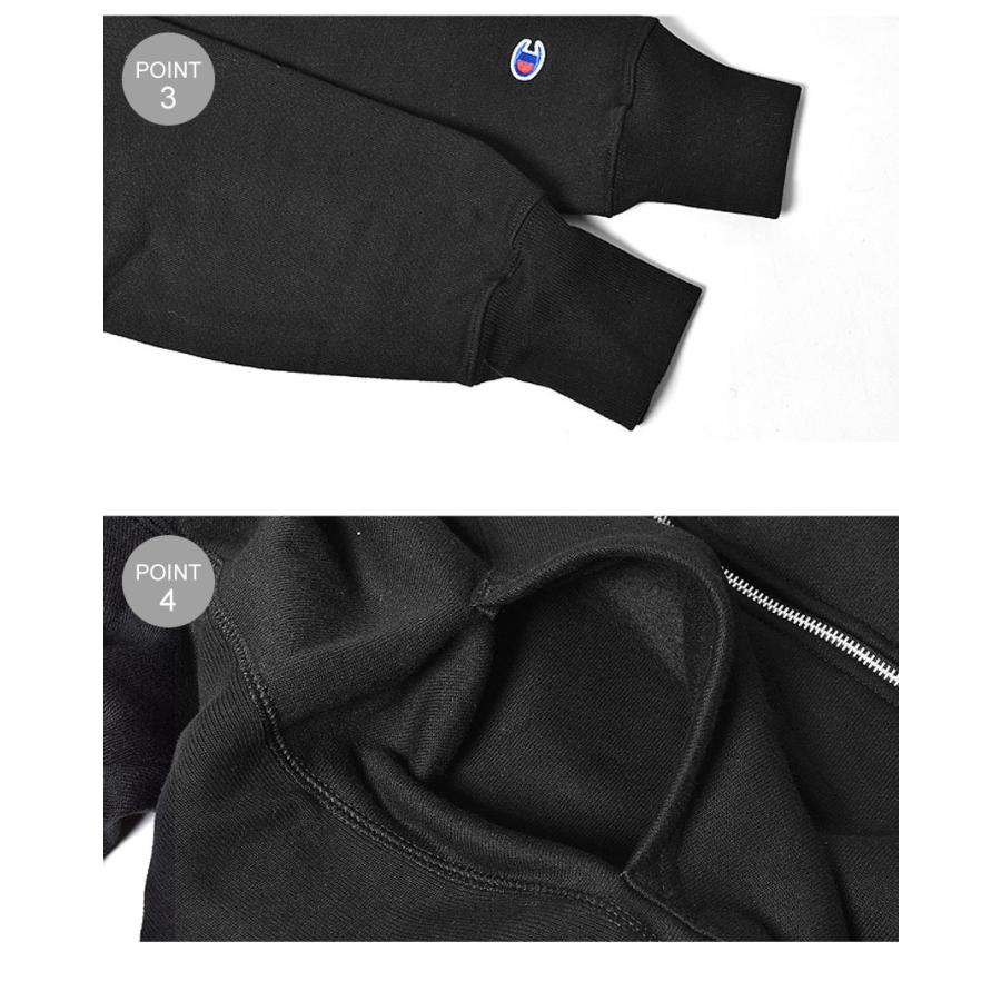 チャンピオン パーカー メンズ レディース リバース ウィーブ フルジップ フーディー 12oz CHAMPION GF-69 黒 | Champion | 06