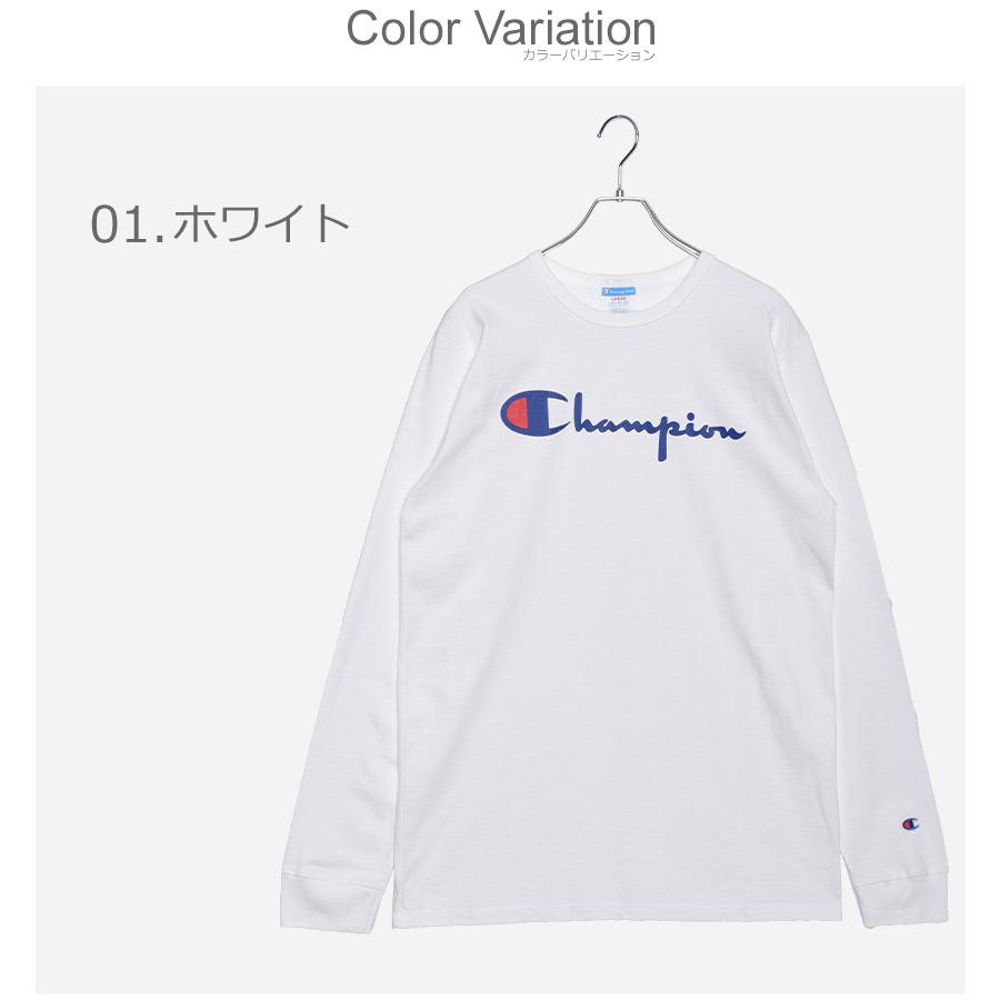 （ネコポス配送） チャンピオン メンズ ロンT 長袖 ヘリテージ ロングスリーブTシャツ CHAMPION GT47 黒 白 | Champion | 01