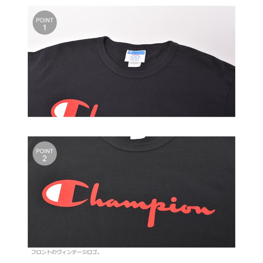 （ネコポス配送） チャンピオン メンズ ロンT 長袖 ヘリテージ ロングスリーブTシャツ CHAMPION GT47 黒 白 | Champion | 05