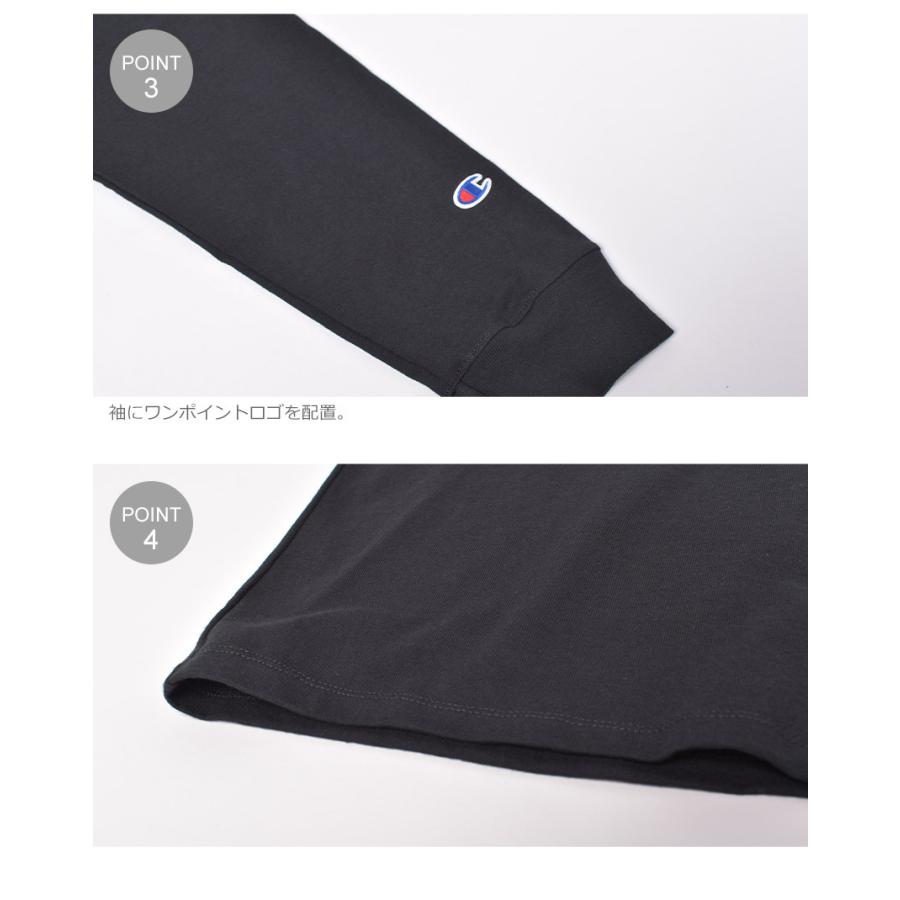 （ネコポス配送） チャンピオン メンズ ロンT 長袖 ヘリテージ ロングスリーブTシャツ CHAMPION GT47 黒 白 | Champion | 06