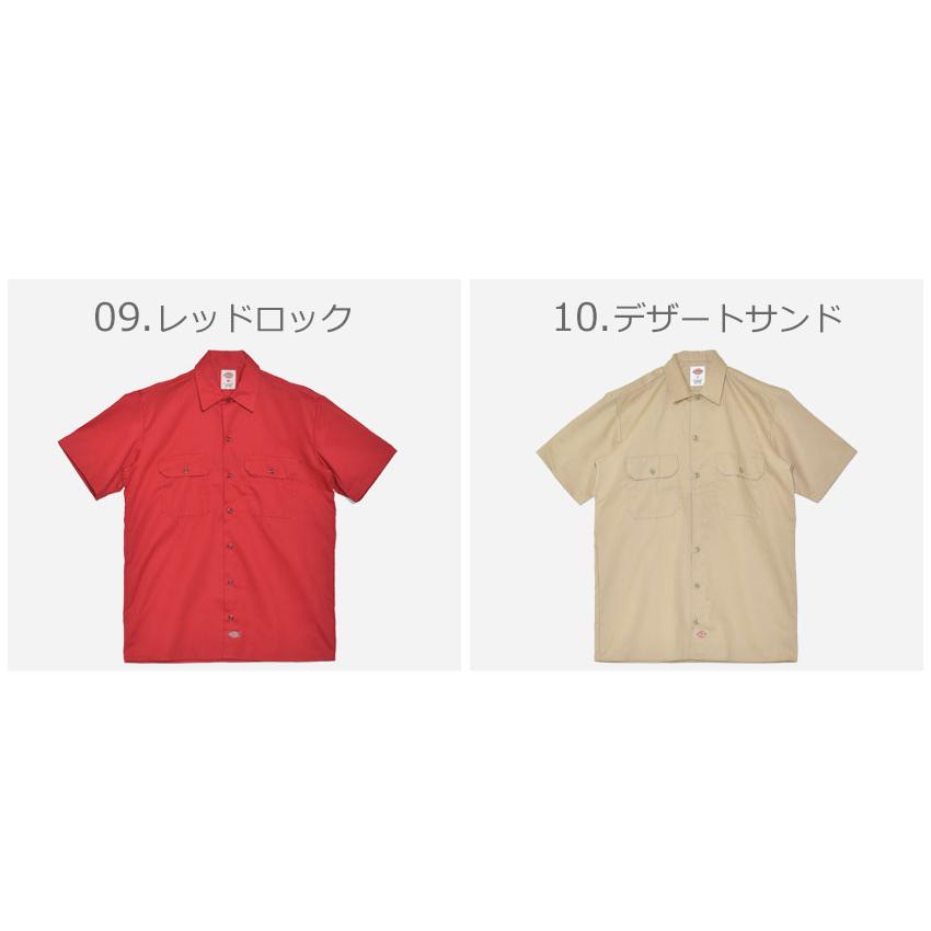 ディッキーズ 半袖シャツ メンズ ショートスリーブワークシャツ DICKIES 1574 ブラック 黒 ブラウン 茶 ストリート アメカジ 緑 | Dickies | 06