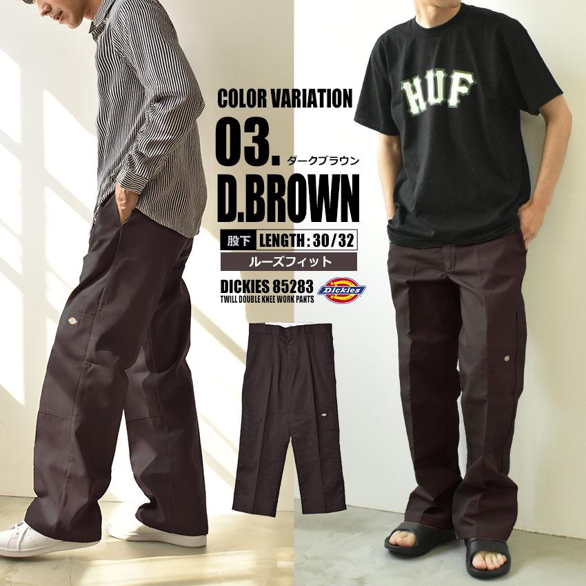 reversal ブラック ロゴ入り セットアップ 新品 Dickies（ディッキーズ） パンツ メンズ ツイル ダブルニー ワーク