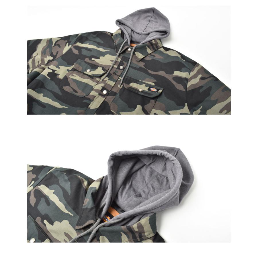 ディッキーズ ジャケット メンズ DUCK SHIRT HOOD W HYSHIELD DICKIES TJ213 ブラック 黒 ネイビー 紺 アウター フード 長袖 茶 父の日｜z-craft｜11