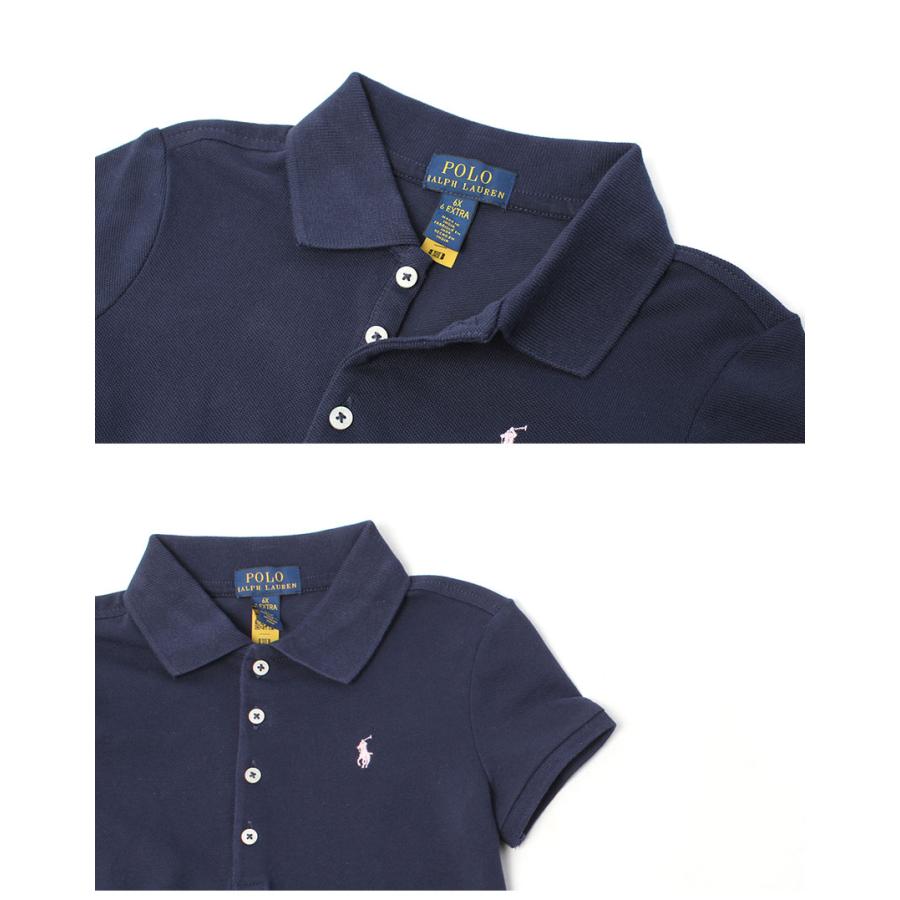 ポロ ラルフローレン 半袖ワンピース キッズ ジュニア 子供 ストレッチコットンメッシュポロドレス POLO RALPH LAUREN 312624740の画像
