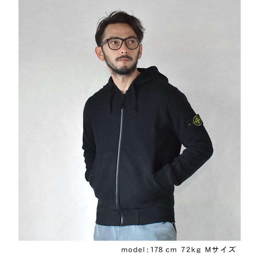 ストーンアイランド パーカー メンズ ZIP HOOD FELPA STONE ISLAND 791561620 ブラック 黒 ウェア 長袖 トップス 羽織り ロゴ 春 父の日｜z-craft｜02