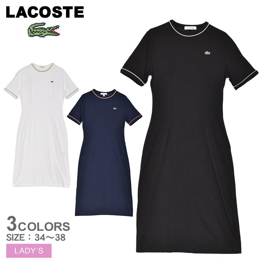 LACOSTE ラコステ ワンピース レディース ラインドリブTシャツ