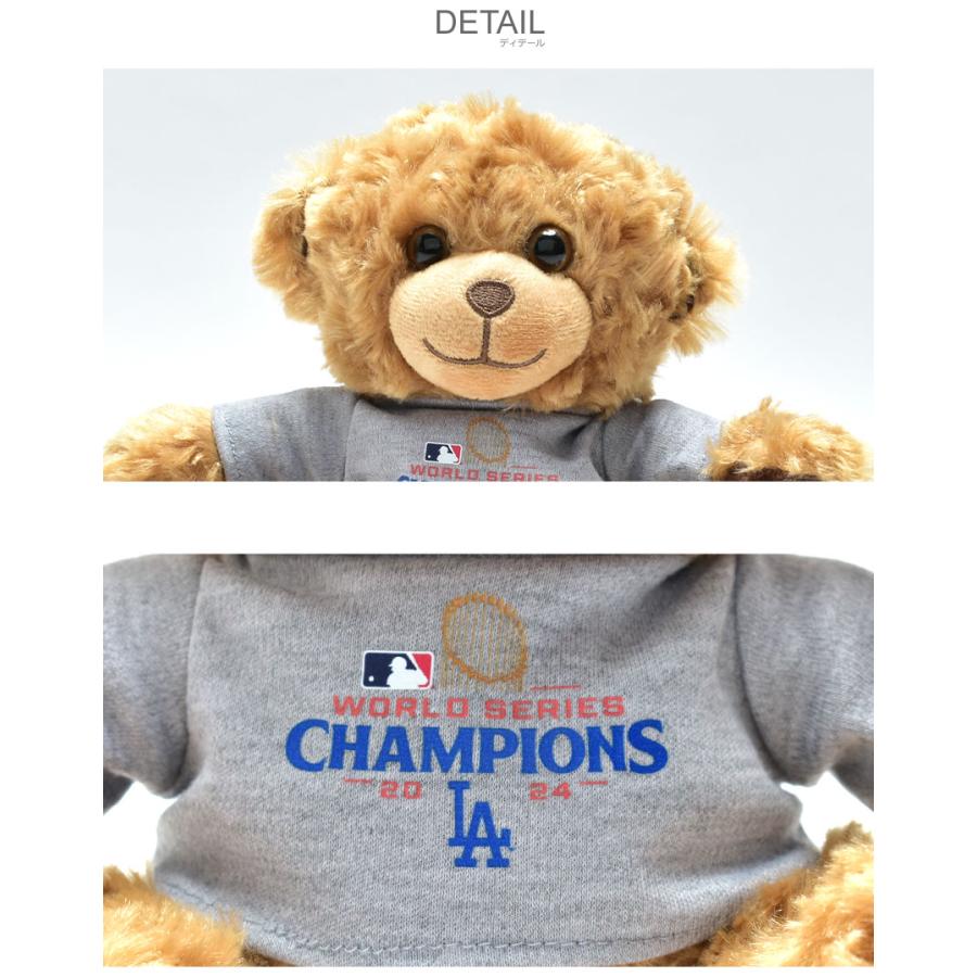 メジャーリーグベースボール ぬいぐるみ Los Angeles Dodgers 2024 World Series Champions Seated Shirt Bear MAJOR LEAGUE 茶 爆買