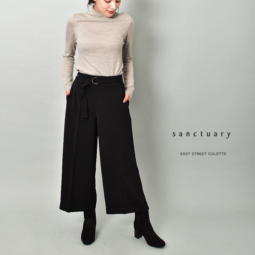 サンクチュアリ ボトムス レディース イースト ストリート キュロット SANCTUARY CP0696AF6 黒 ロングパンツ Aライン 爆買 | 