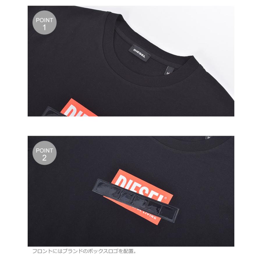 ディーゼル 半袖Tシャツ メンズ T-DIEGO-S7 DIESEL 00SEEB 0BASU ブラック 黒 ホワイト｜z-craft｜07