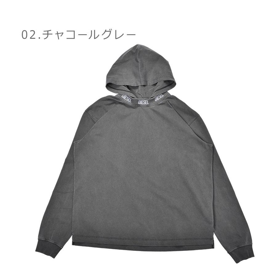 Diesel グレー Vネック フード付きパーカー S-MACS-HOOD-OD スウェットパーカーオーバルD｜グレー｜メンズ｜DIESEL